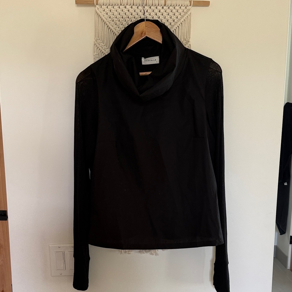 Marcella Black Women's Cowl Neck Shirt
